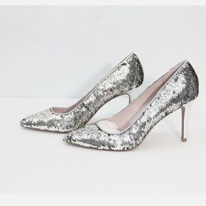 NEW Chinese Laundry Ruthy Silver Gold Sequin Women's Shoes
